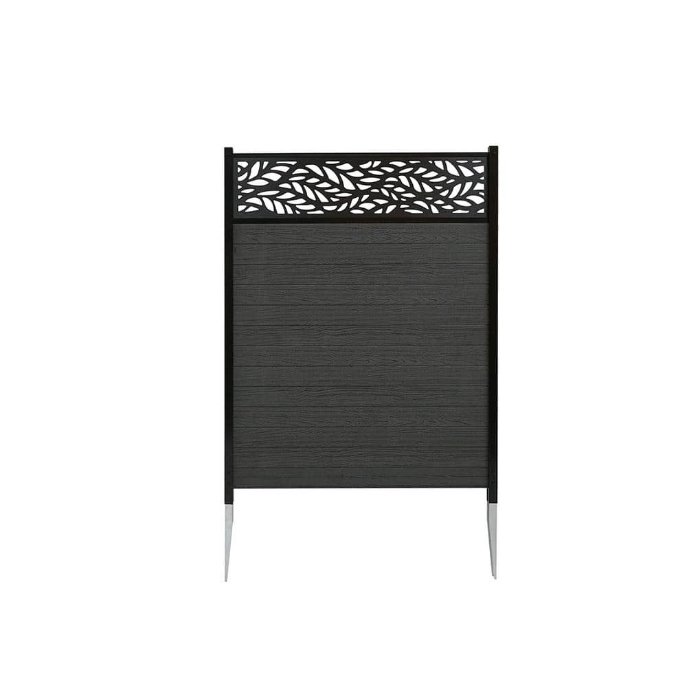 Nappa Charcoal Vinyl Privacy Screen Kit with Laser Cut Design