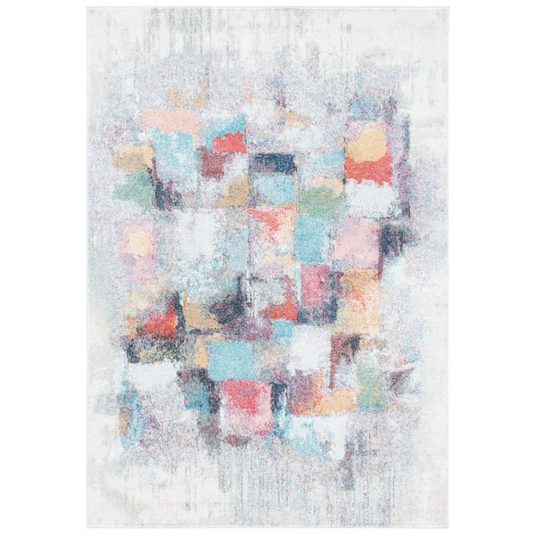 Phoenix 9 ft. x 12 ft. Ivory/Gray Geometric Abstract Blur Area Rug