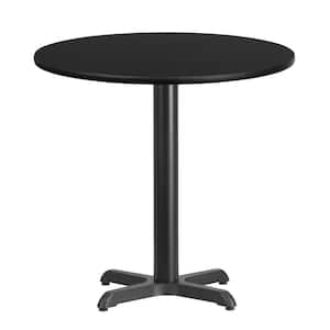 30 in. Round Black Laminate Table Top with 22 in. x 22 in. Table Height Base