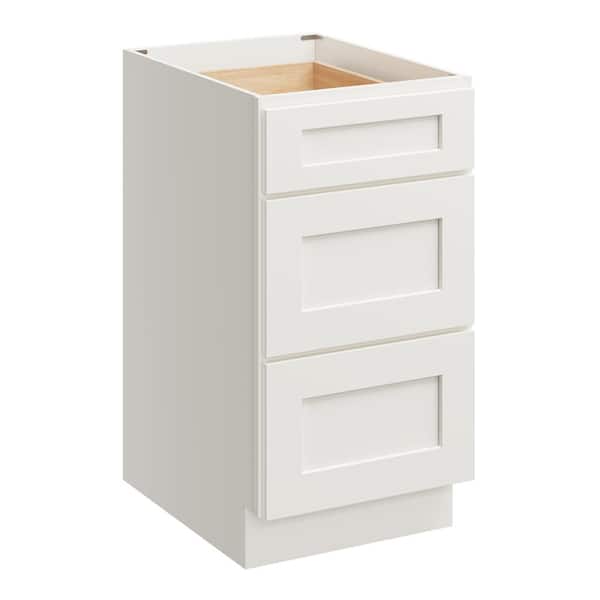 CASAINC 18 in. W x 24 in. D x 34.5 in. H Plywood Ready to Assemble Floor Base Kitchen Cabinet in White Shaker with 3 Drawers