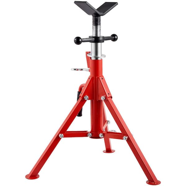 V Head Pipe Stand 1/8in.-12in. Capacity, Adjustable Height Pipe Stands 2500 lbs. Load Capacity, Portable Folding