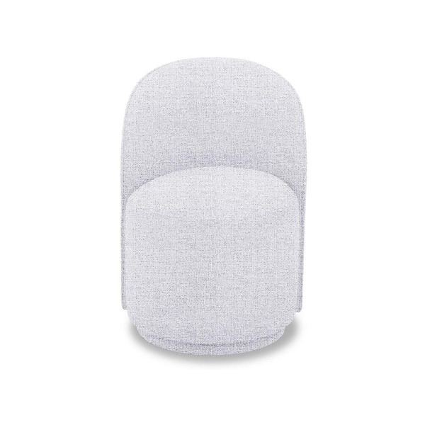 Correa White Fabric Swivel Dining Chair