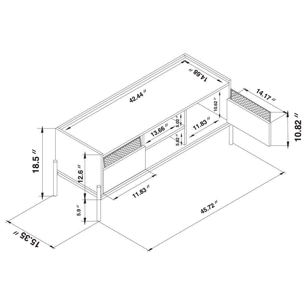Tasman Industrial Black Metal and Natural Wood 2-Door TV Stand