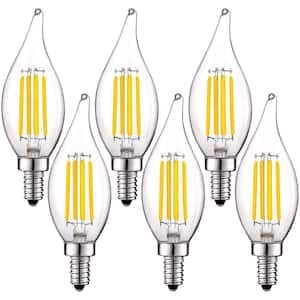 60-Watt Equivalent CA11 Dimmable Edison LED Light Bulb 4000K Cool White Vintage Candelabra 5-Watt E12 Base (6-Pack)