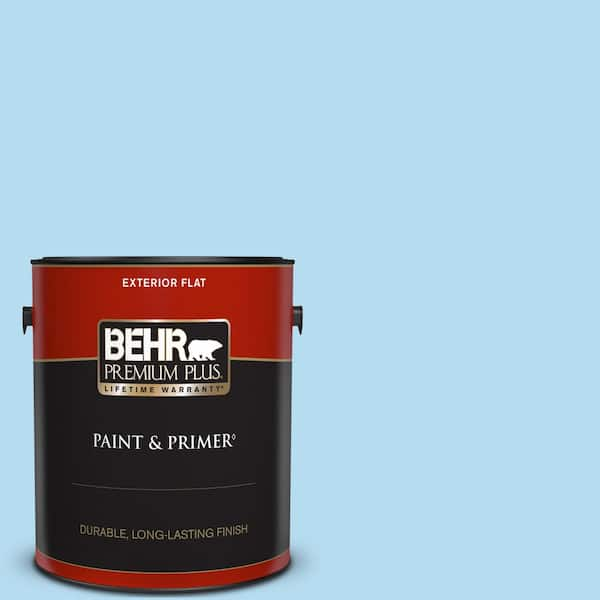 BEHR PREMIUM PLUS 1 gal. #P500-2 Seashore Dreams Flat Exterior Paint & Primer