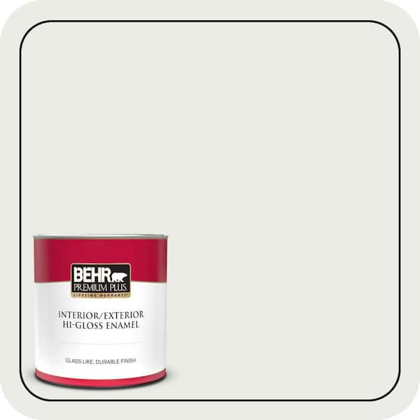 BEHR PREMIUM PLUS 1 qt. Designer Collection #DC-002 Statement White Hi-Gloss Enamel Interior/Exterior Paint & Primer