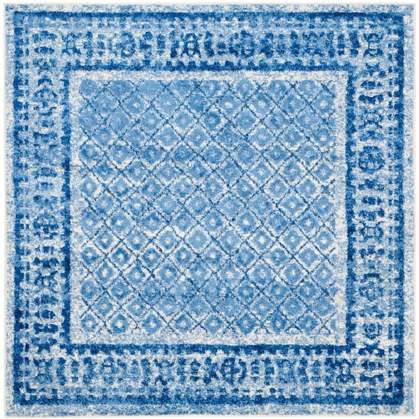 SAFAVIEH Adirondack Silver/Blue 8 ft. x 8 ft. Square Border Area Rug