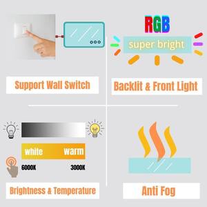 84 in. W x 32 in. H Rectangular Frameless LED Anti Fog Backlit and Front Lighted Wall Bathroom Vanity Mirror in RGB