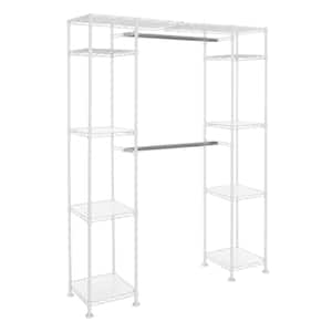 Seville Classics Expandable, White Closet Organizer System 58 in. to 83 in. W x 14 in. D x 72 in. H
