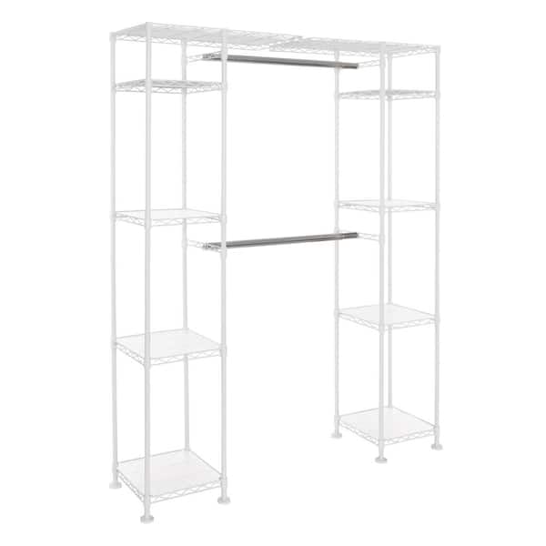 Seville Classics Seville Classics Expandable, White Closet Organizer System 58 in. to 83 in. W x 14 in. D x 72 in. H