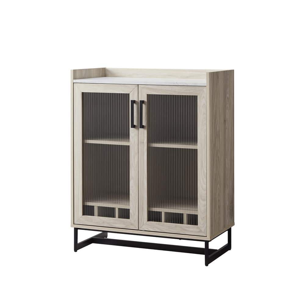 Home Source Industries Home Source White Oak Accent Server Glass DC100WOHD The Home Depot
