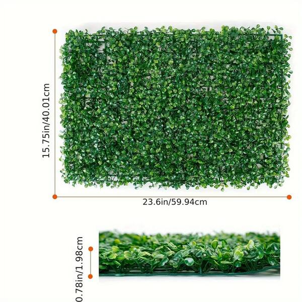 ITOPFOX 12-Piece Green Artificial Topiary Hedge Plant Grass Backdrop Fence Privacy Screen Grass for Balcony Garden Fence