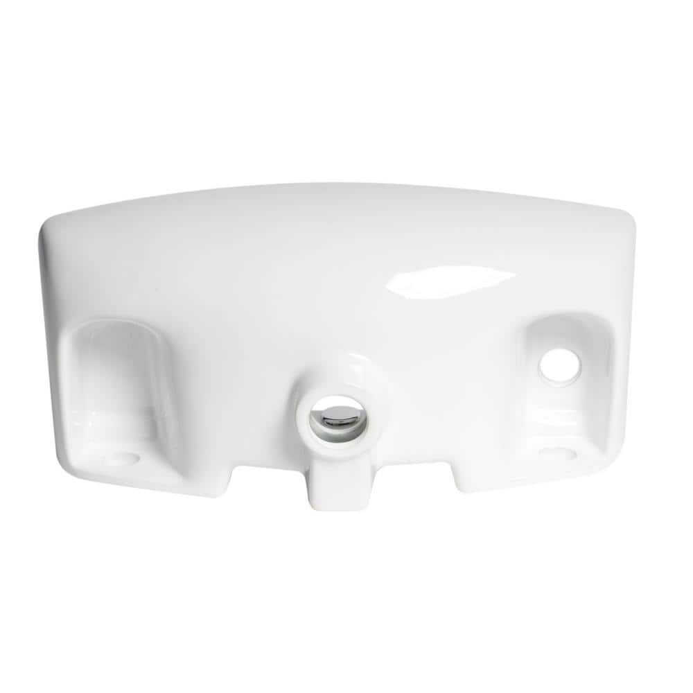 White Ceramic Wall-Mounted Rectangular Bathroom Sink with Faucet Hole