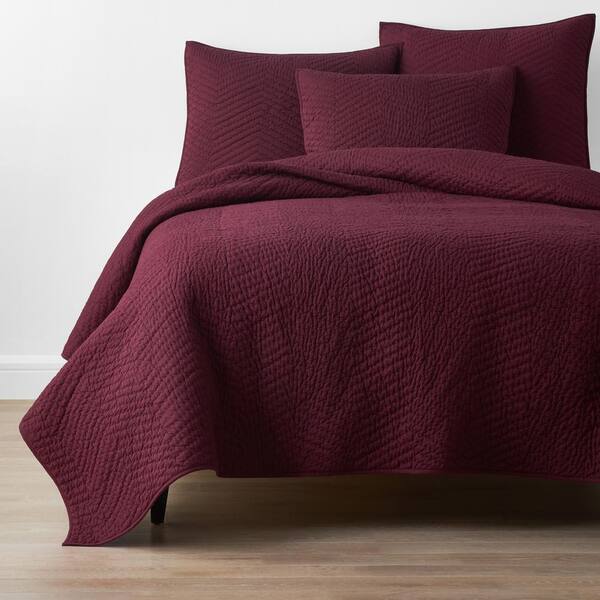 The Company Store Company Cotton Voile Merlot Solid King Quilt C3A3KMERLOT The Home Depot