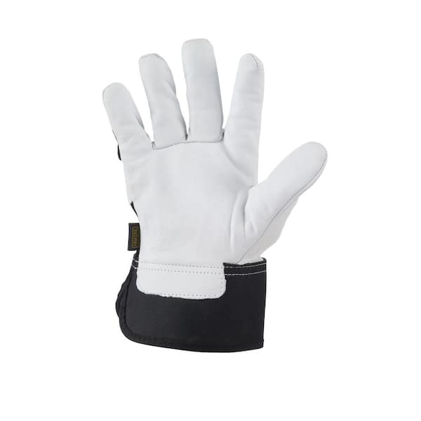 FIRM GRIP Goatskin Leather Gloves with Safety Cuff 5053-27 - The Home Depot