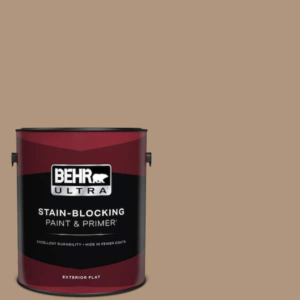 BEHR ULTRA 1 gal. Home Decorators Collection #HDC-WR14-3 Roasted Hazelnut Flat Exterior Paint & Primer