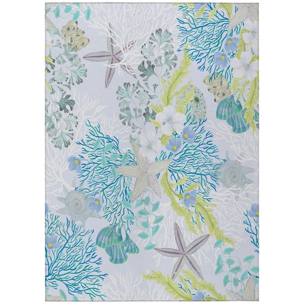 Surfside 5 ft. x 7 ft. 6 in. Gray Geometric Indoor/Outdoor Area Rug