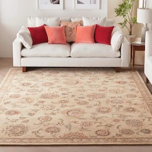 2000 Beige 8 ft. x 10 ft. Bordered Traditional Area Rug