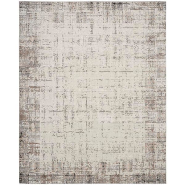 Nourison Elation Ivory Grey 8 ft. x 11 ft. All-over design Contemporary Area Rug