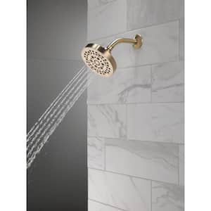 5-Spray Patterns 1.75 GPM 6 in. Wall Mount Fixed Shower Head in Champagne Bronze