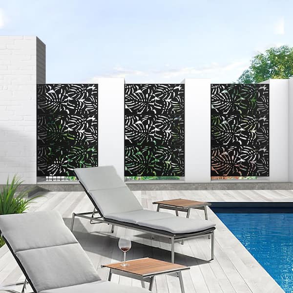 PexFix 75 in. x 48 in. Black Outdoor Decorative Privacy Screen CY