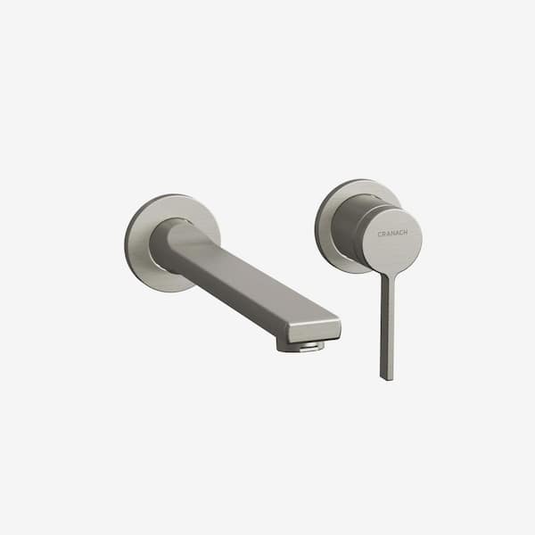 TINIAN Single Handle Wall Mount Bathroom Sink Faucet Trim with Pop-Up Drain in Brushed Nickel