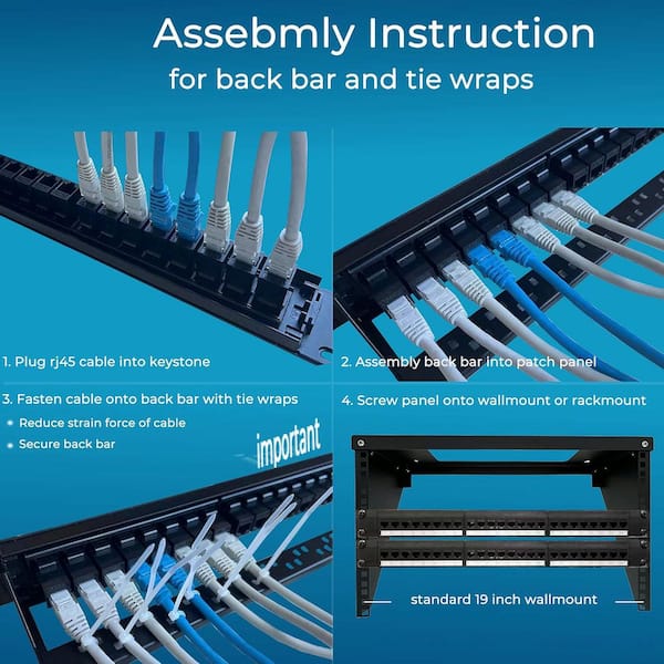 Lukyamzn 24 Port Cat6 Patch Panel with Inline Keystone 10G