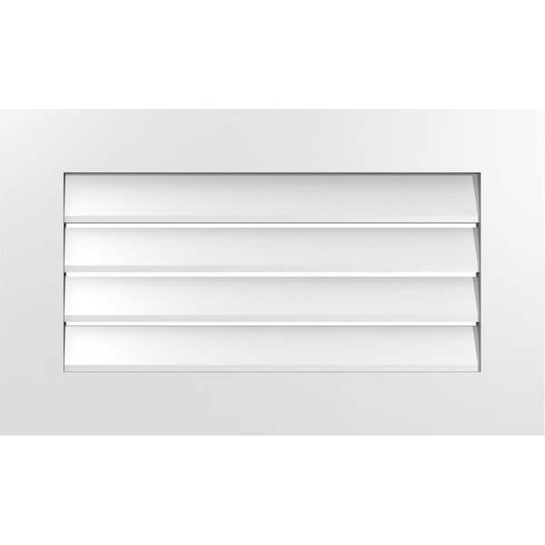 Ekena Millwork 30 in. x 18 in. Vertical Surface Mount PVC Gable Vent: Functional with Standard Frame