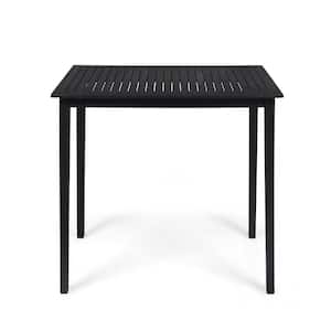 Polaris 41 in. Dark Grey Rectangular Wood Outdoor Bistro Table