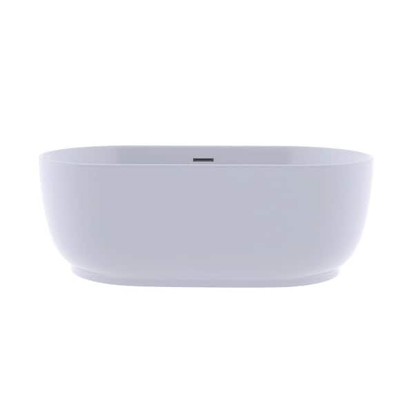 67 in. x 31.5 in. Acrylic Freestanding Flatbottom Soaking Bathtub in White