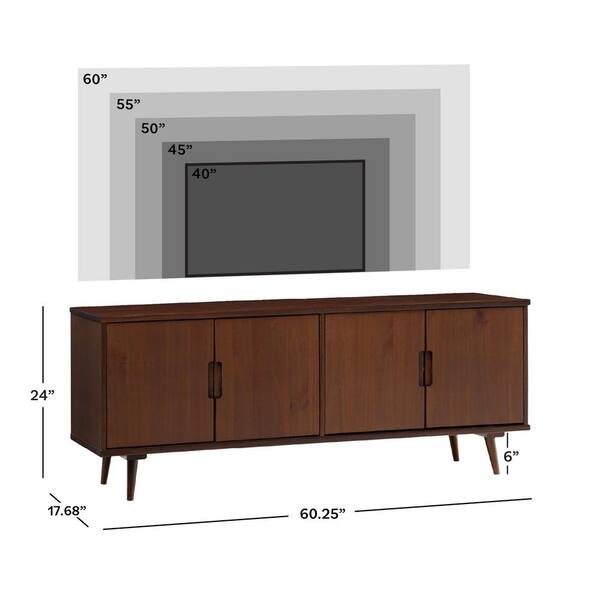 Walker Edison Furniture Company 60 in. Mid-Century Modern Walnut