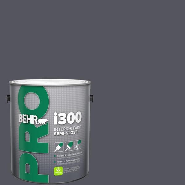 BEHR PRO 1 gal. #N540-7 Coal Mine Semi-Gloss Interior Paint