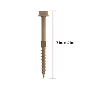 1/4 in. x 3 in. Hex Head Multi-Purpose Hex Drive Structural Wood Screw - PROTECH Ultra 4 Exterior Coated (10-Pack)