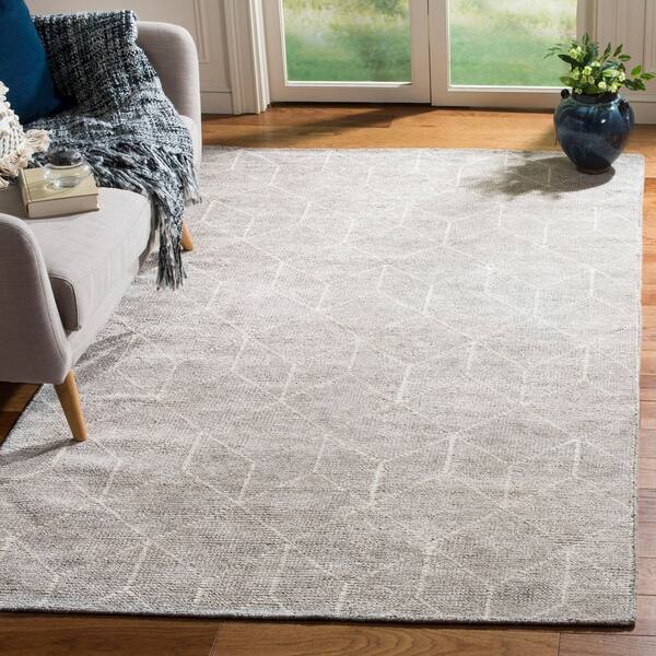 Stone Wash 4 ft. x 6 ft. Silver Geometric Area Rug