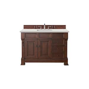 Brookfield 48.0 in. W x 23.5 in. D x 34.3 in. H Bathroom Vanity in Warm Cherry with Lime Delight Silestone Quartz Top