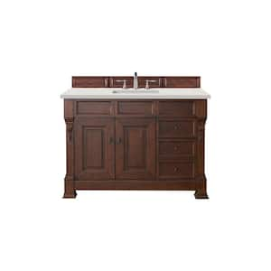 Brookfield 48.0 in. W x 23.5 in. D x 34.3 in. H Single Bathroom Vanity in Warm Cherry with Lime Delight Quartz Top