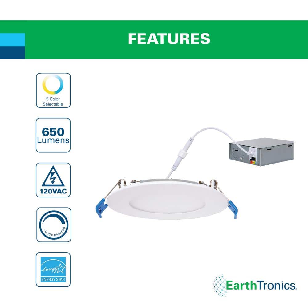 4'' Slim Dimmable LED Recessed Lighting Kit with Adjustable Color Temperature