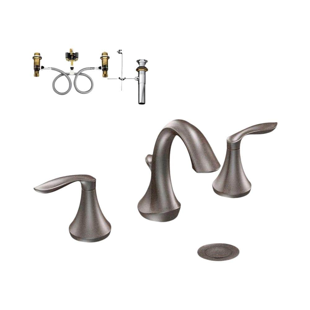 MOEN Eva 8 in. Widespread 2-Handle Bathroom Faucet Trim Kit in Oil Rubbed Bronze (Valve Included) -  T6420ORB-9000