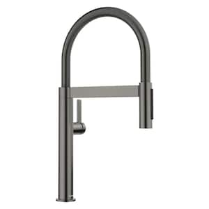 Culina II Mini Single Handle Pull Down Sprayer Kitchen Faucet in Satin Dark Steel