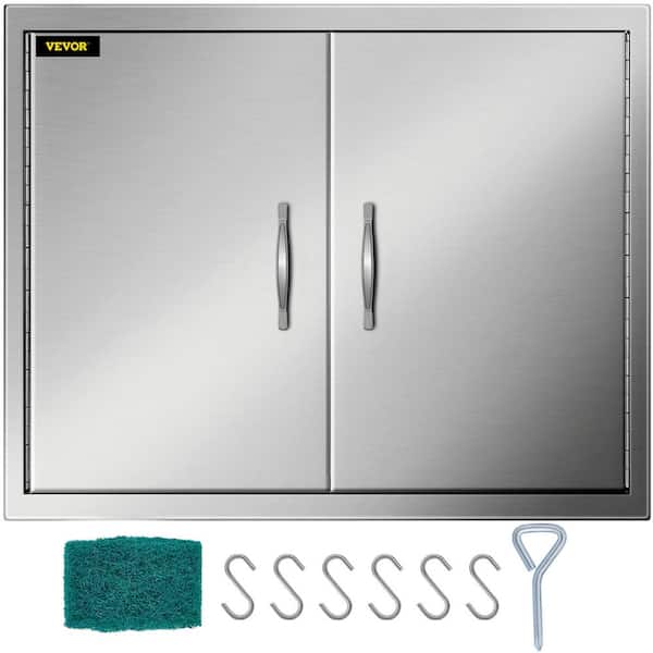 VEVOR Outdoor Kitchen Doors 30.5 in. W X 21 in. H BBQ Kitchen Doors Wall Construction Outdoor Kitchen Access Door