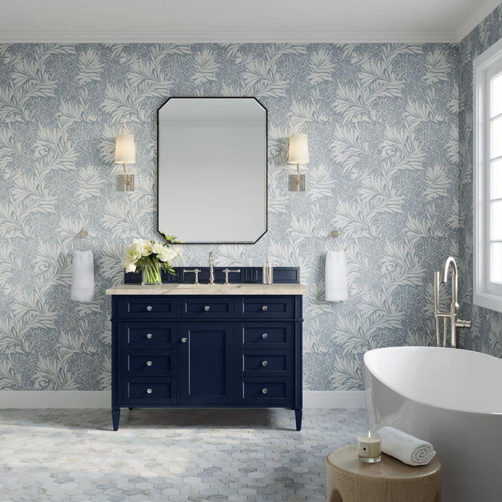 Brittany 48.0 in. Single Bath Vanity in Victory Blue with Tajnar Engineered Composite Top price history on PriceWatchPro