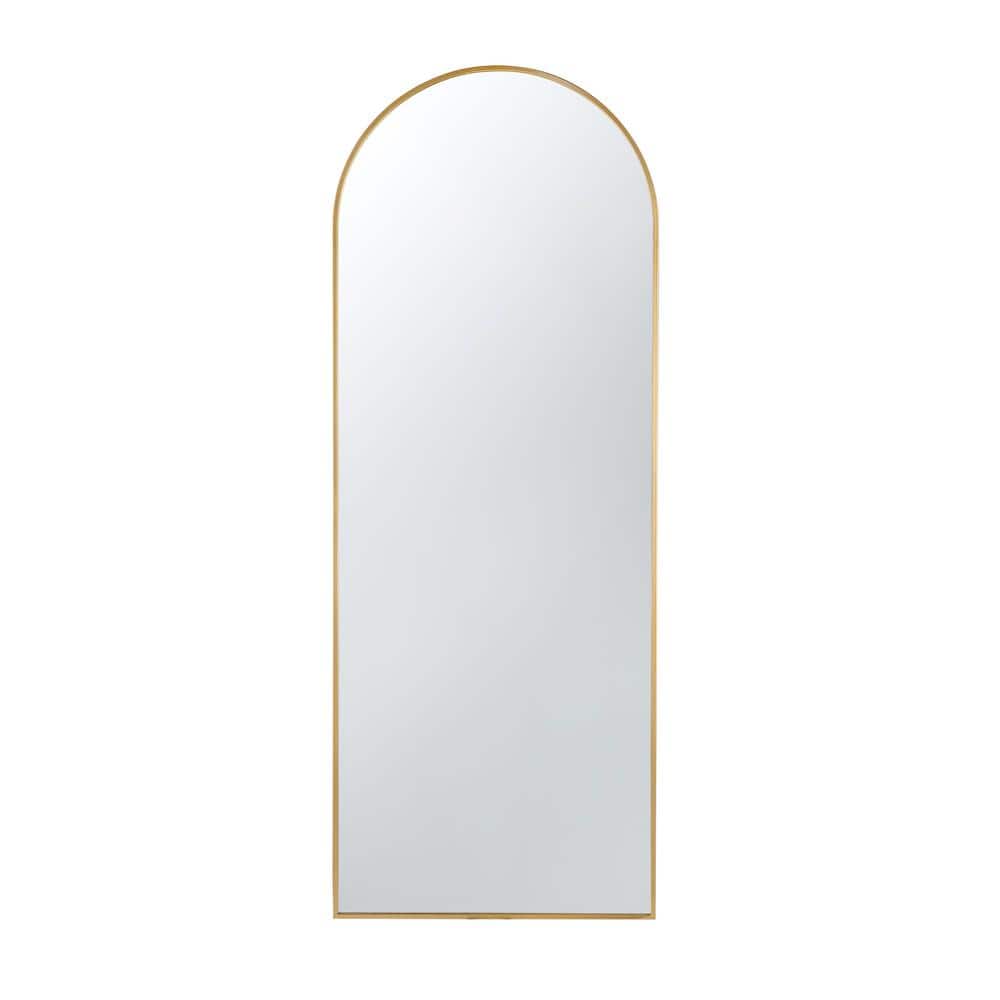 High-End finish Celine Gold 28 in. W x 74 in. H Arch Iron Full Length Mirro