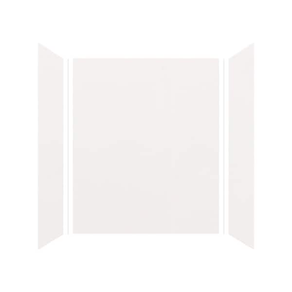 Expressions 36 in. x 60 in. x 72 in. 3-Piece Easy Up Adhesive Alcove Shower Wall Surround in White