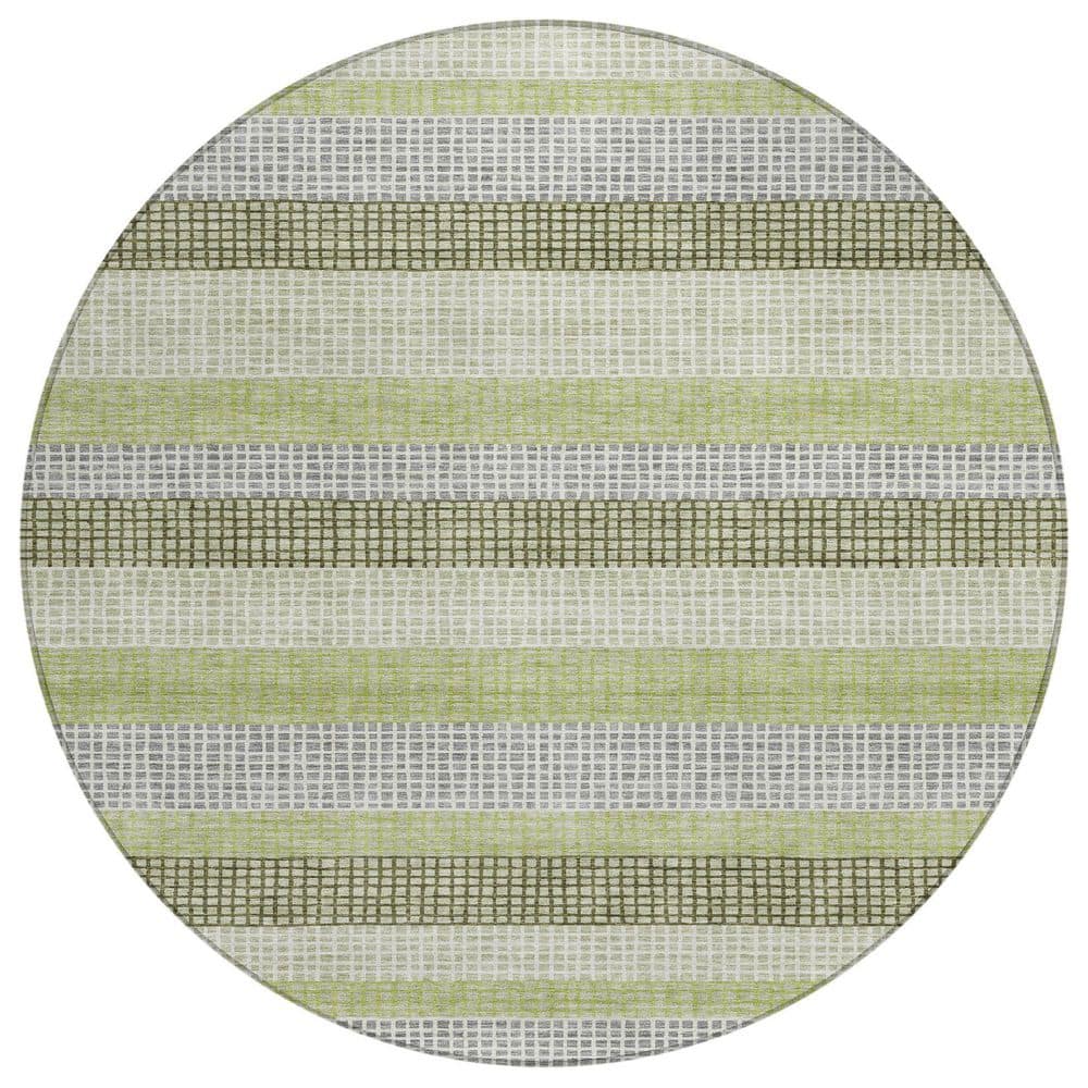 Chantille Machine Washable Indoor/Outdoor Abstract ACN2008 Aloe 8 ft. x 8 ft. Round Rug price history on PriceWatchPro