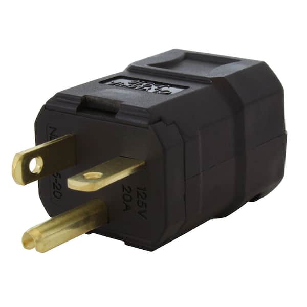 AC WORKS NEMA 5-20P 20 Amp 125-Volt Clamp Style Square Plug with UL, C-UL Approval