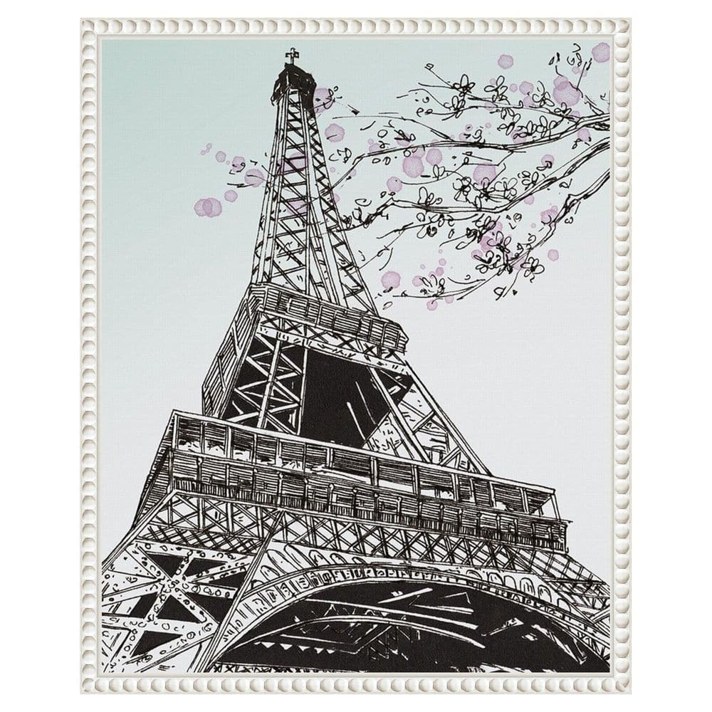 Spring in Paris I by Melissa Wang 1 Piece Floater Frame Canvas Giclee Architecture Art Print 20 in. x 16 in. price history on PriceWatchPro