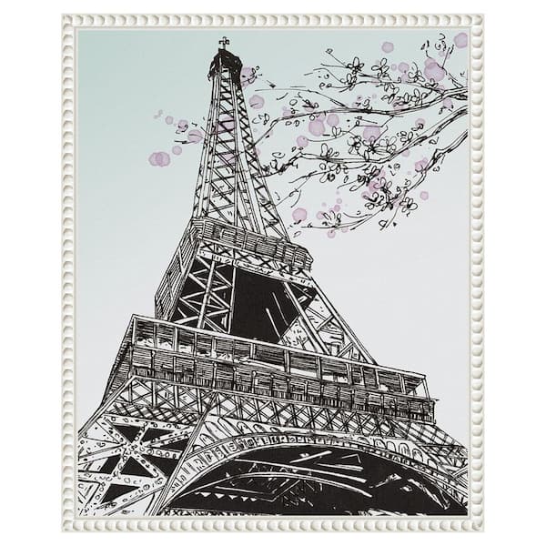 Amanti Art Spring in Paris I by Melissa Wang 1 Piece Floater Frame Canvas Giclee Architecture Art Print 20 in. x 16 in.