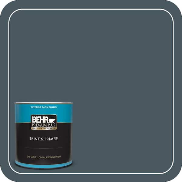 BEHR PREMIUM PLUS 1 qt. #S470-7 Undersea Satin Enamel Exterior Paint & Primer