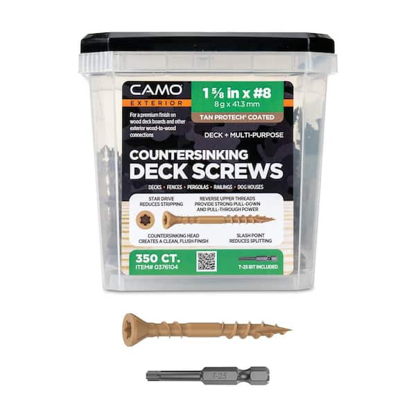 #8 x 1-5/8 in. Tan ACQ Rated Star Drive Flat Head Wood Deck Screw (350-Piece)