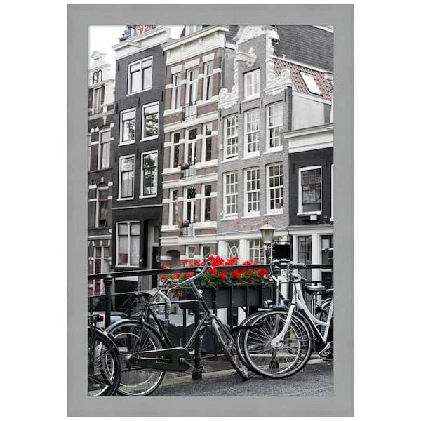 Amanti Art Brushed Nickel Picture Frame Opening Size 24 x 36 in.